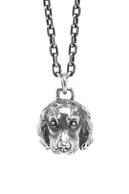 Retro 925 Sterling Silver Dog Head Pendant