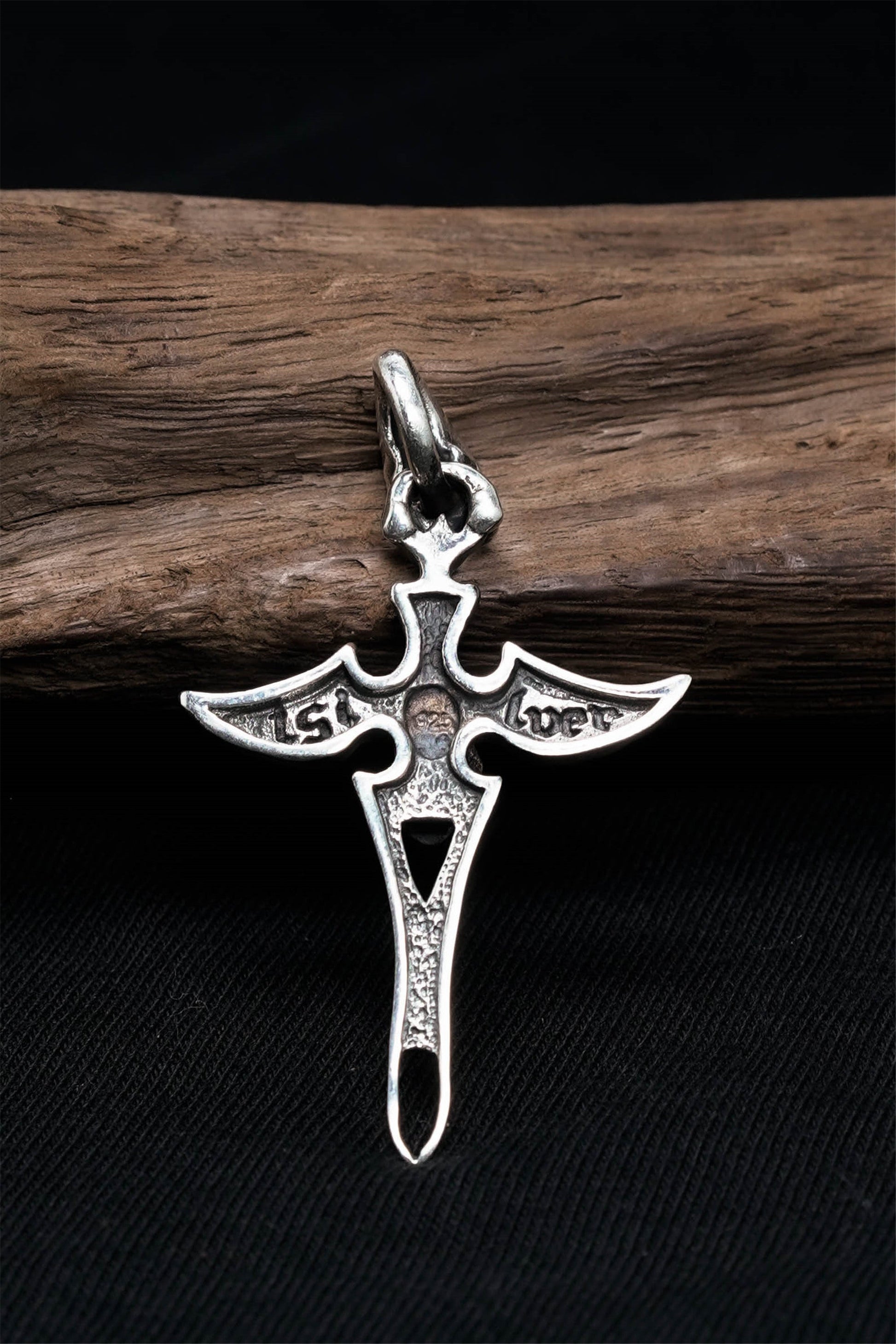 Retro Sterling Silver Cross Skull Pendant
