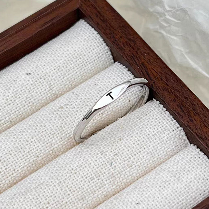 Silver Initial Signet Ring（Buy 3 Get 15% OFF）
