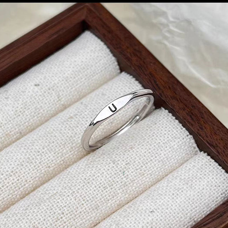 Silver Initial Signet Ring（Buy 3 Get 15% OFF）