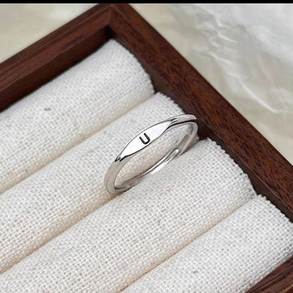 Silver Initial Signet Ring（Buy 3 Get 15% OFF）