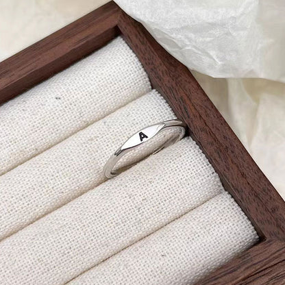 Silver Initial Signet Ring（Buy 3 Get 15% OFF）