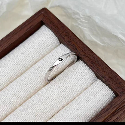 Silver Initial Signet Ring（Buy 3 Get 15% OFF）