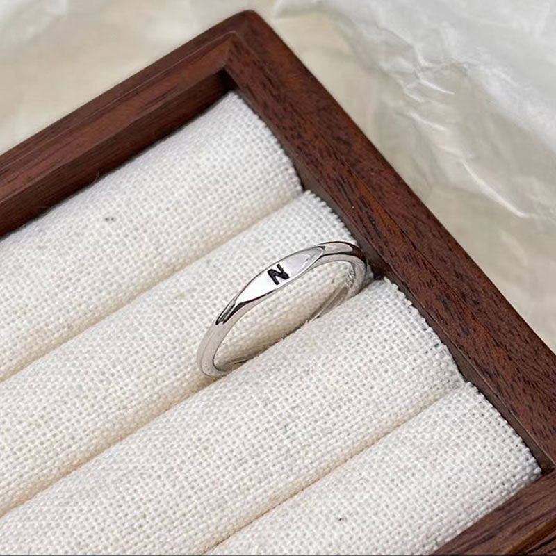 Silver Initial Signet Ring（Buy 3 Get 15% OFF）