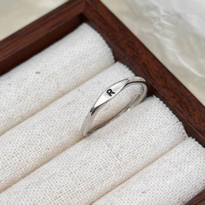 Silver Initial Signet Ring（Buy 3 Get 15% OFF）