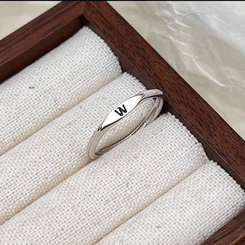 Silver Initial Signet Ring（Buy 3 Get 15% OFF）