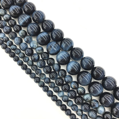 Natural Blue Tiger Eye Round Beads