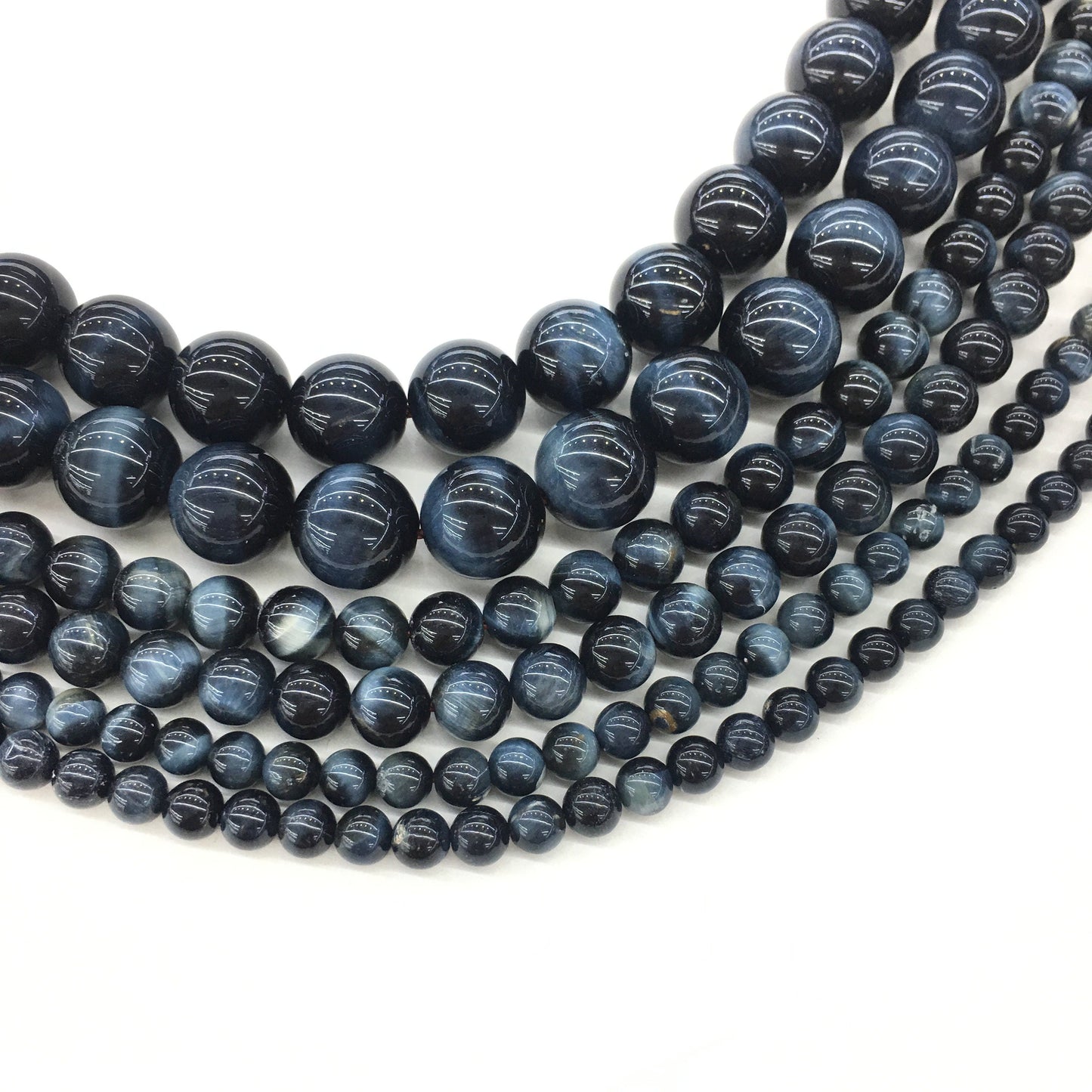 Natural Blue Tiger Eye Round Beads