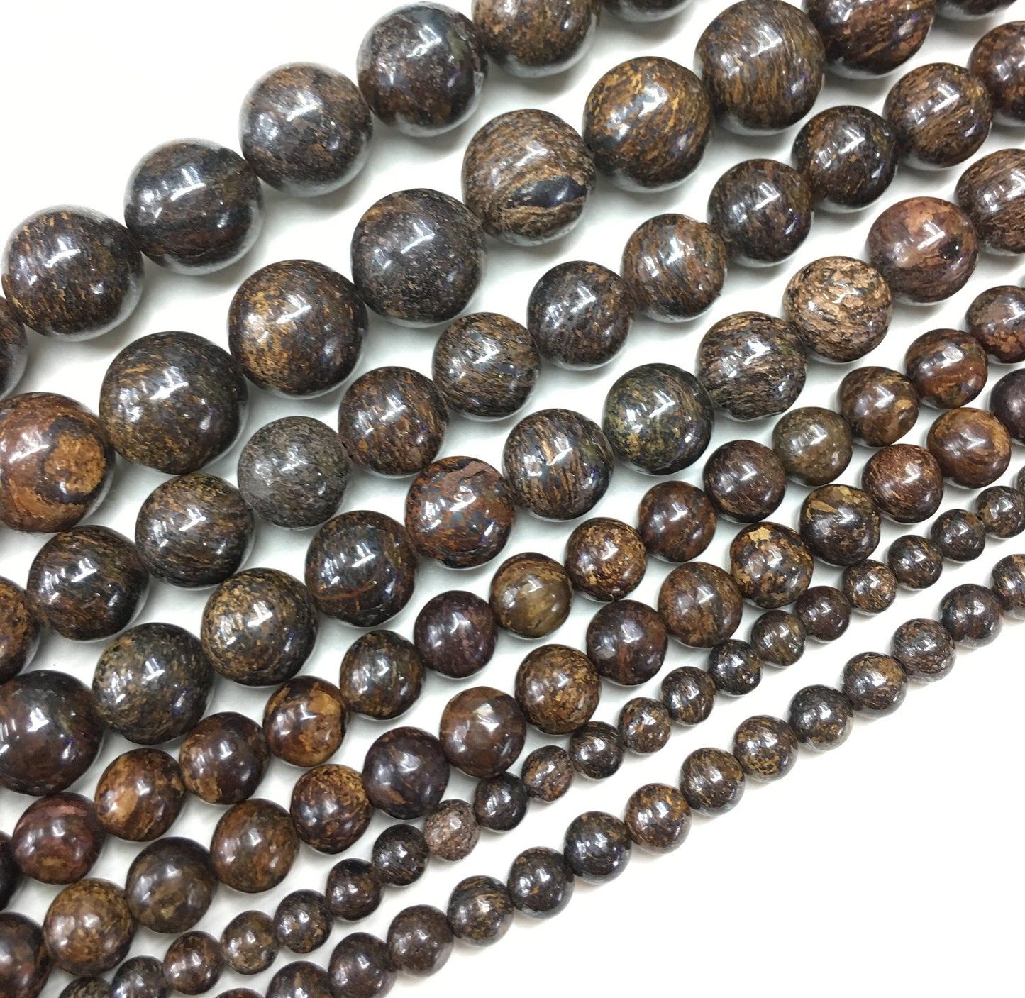 Natural Bronzite Round Beads