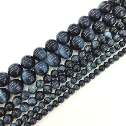 Natural Blue Tiger Eye Round Beads