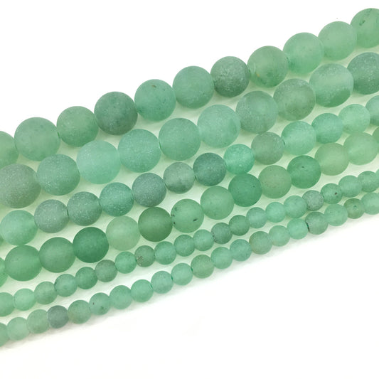 Natural Matte Adventurine Jasper Round Beads