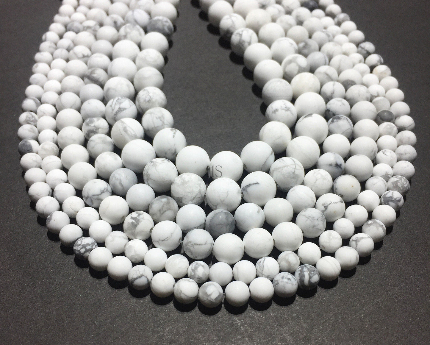Natural Howlite Matted Jasper Round Beads