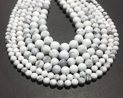 Natural Howlite Matted Jasper Round Beads