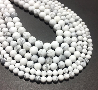 Natural Howlite Matted Jasper Round Beads