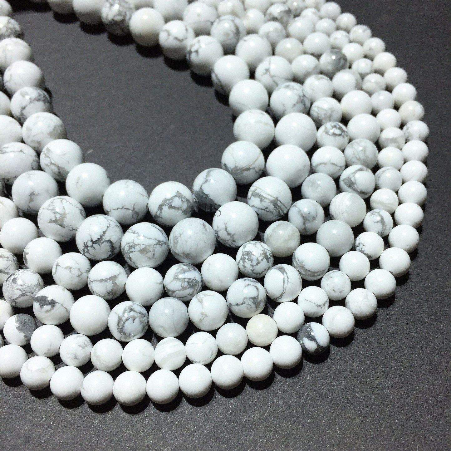 Natural Howlite Round Stone Beads