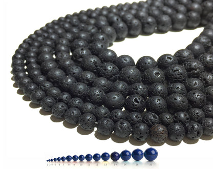 Natural Lava Round Stone Beads