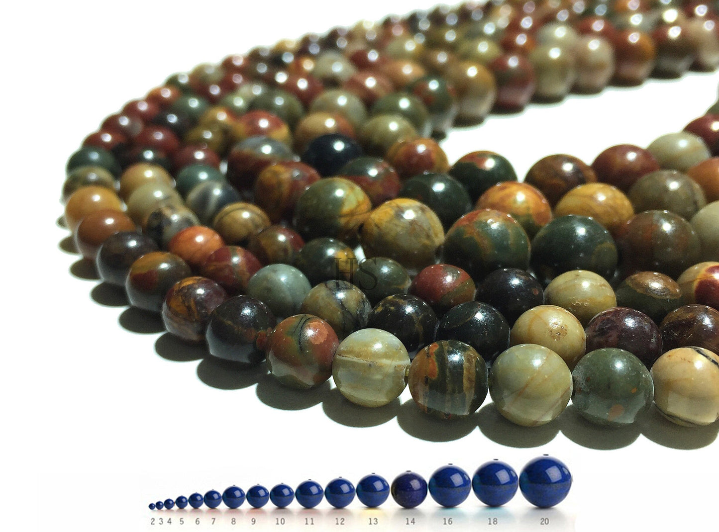 Natural Picasso Jasper Round Beads