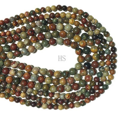 Natural Picasso Jasper Round Beads