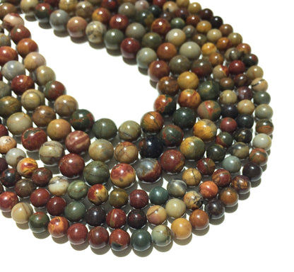 Natural Picasso Jasper Round Beads