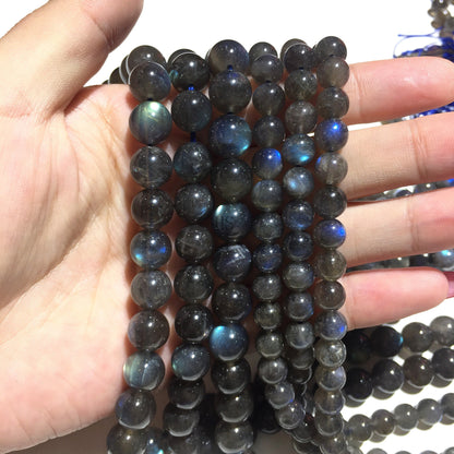 Natural Gray Labradorite Round Beads