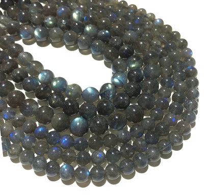 Natural Gray Labradorite Round Beads