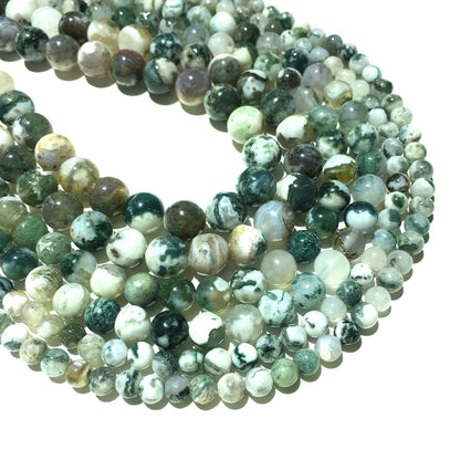 Natural Moss Agate Beads