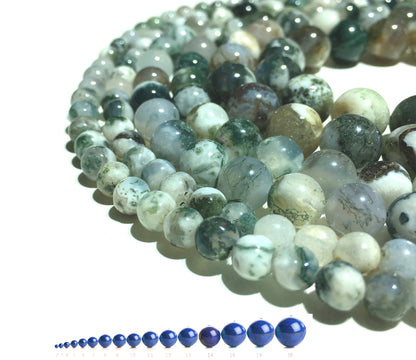 Natural Moss Agate Beads