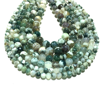 Natural Moss Agate Beads