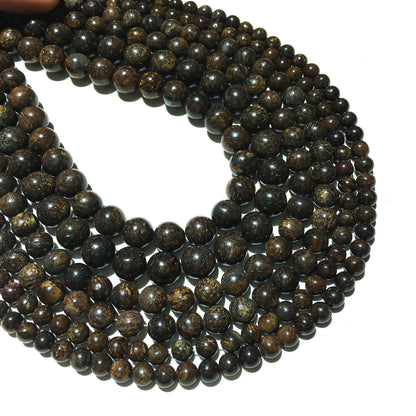 Natural Bronzite Round Beads