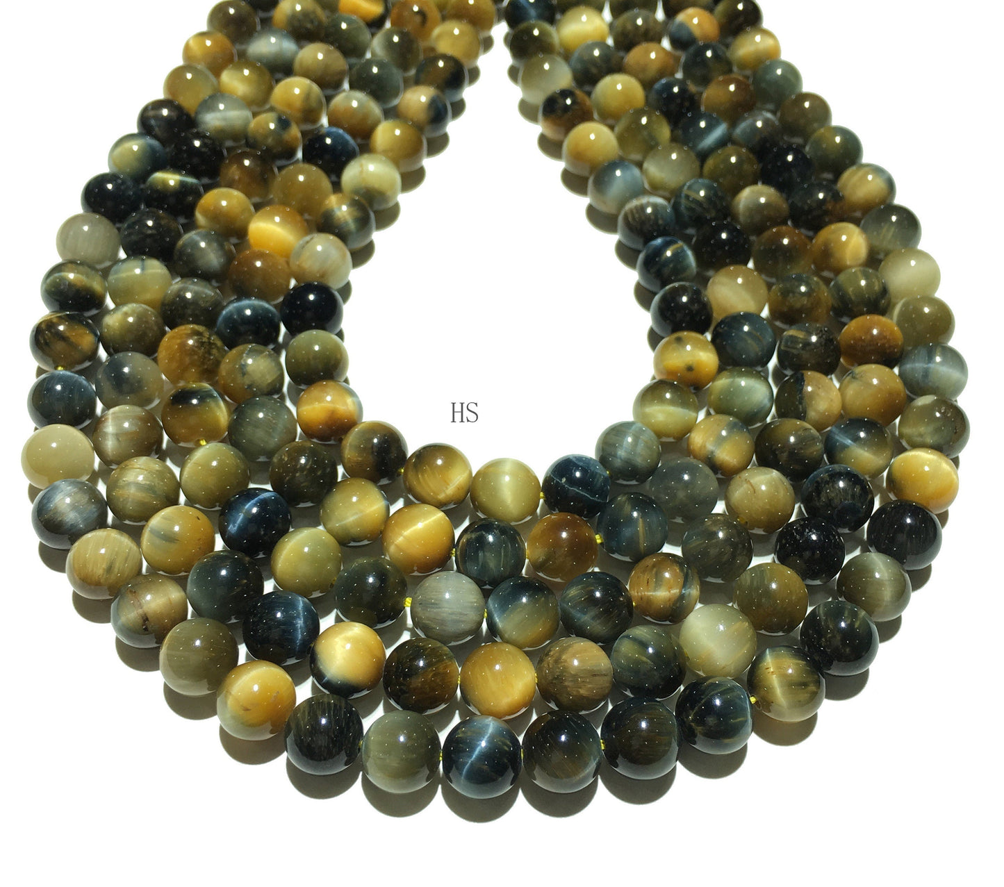 Natural Mix Honey Tiger Eye Round Beads