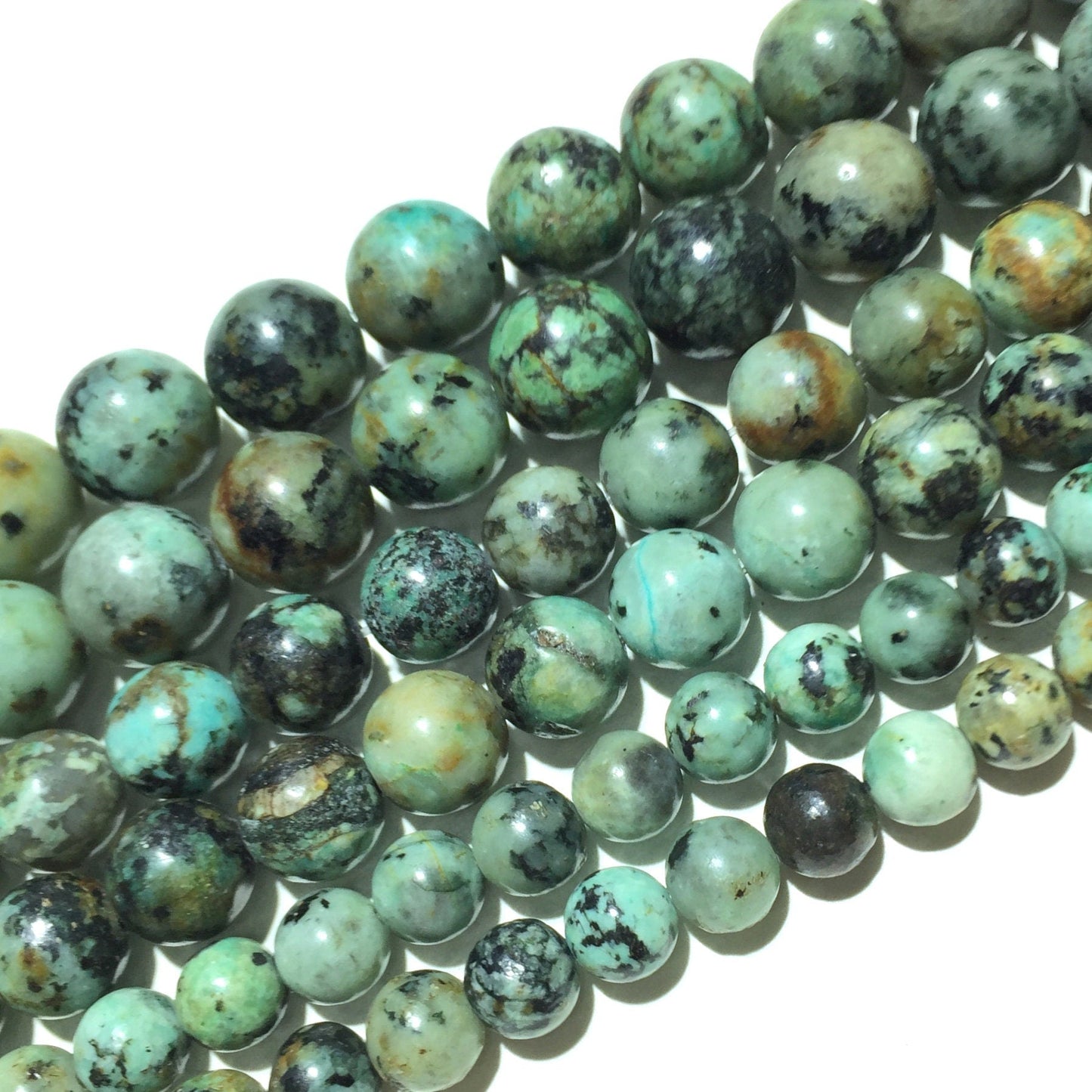 Natural Green African Turquoise Beads Healing Gemstone Loose Bead for DIY Jewelry Making Design  AAA Quality 4mm 6mm 8mm 10mm 12mm