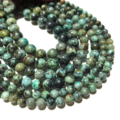 Natural Green African Turquoise Beads Healing Gemstone Loose Bead for DIY Jewelry Making Design  AAA Quality 4mm 6mm 8mm 10mm 12mm
