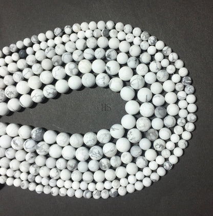 Natural Howlite Matted Jasper Round Beads