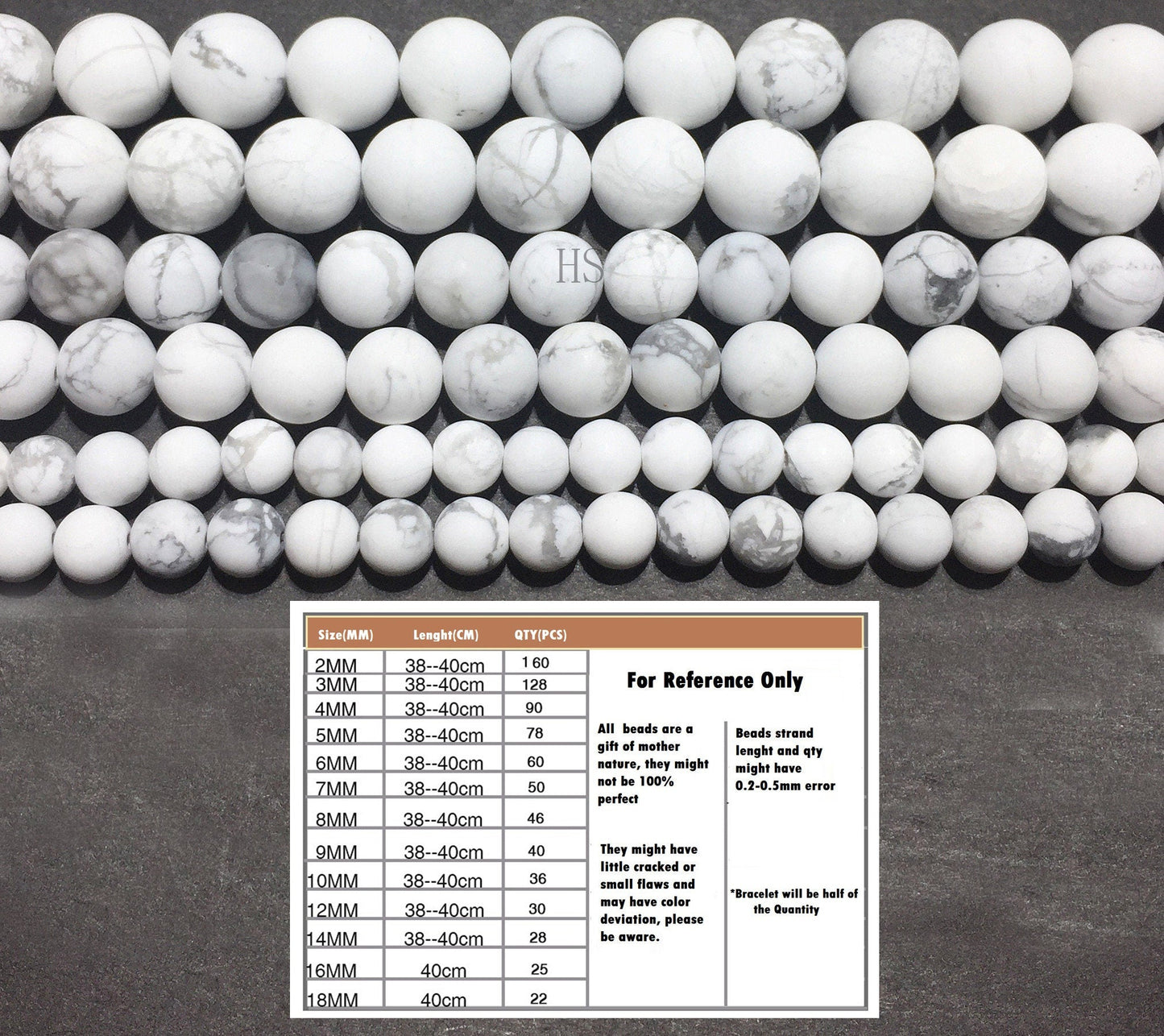 Natural Howlite Matted Jasper Round Beads
