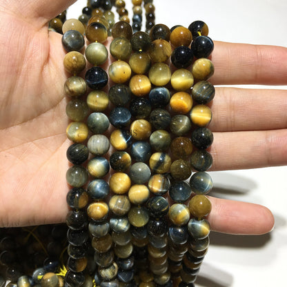 Natural Mix Honey Tiger Eye Round Beads