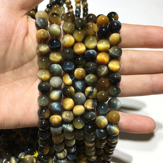 Natural Mix Honey Tiger Eye Round Beads