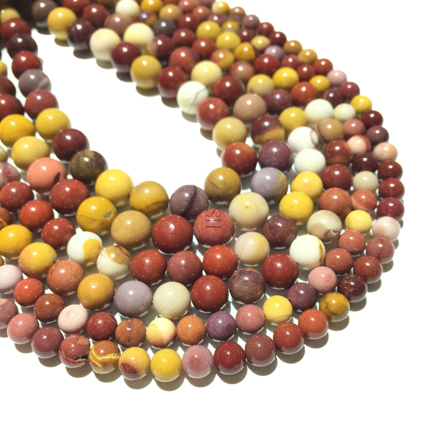 Natural Mookaite Round Beads