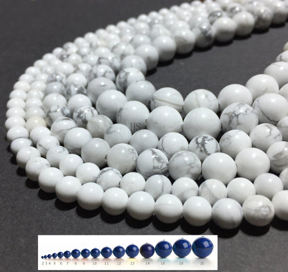 Natural Howlite Round Stone Beads