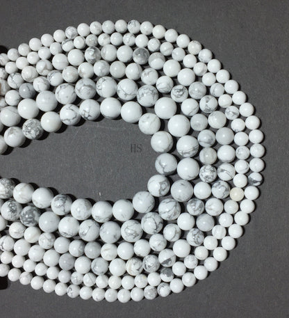 Natural Howlite Round Stone Beads