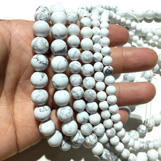 Natural Howlite Round Stone Beads