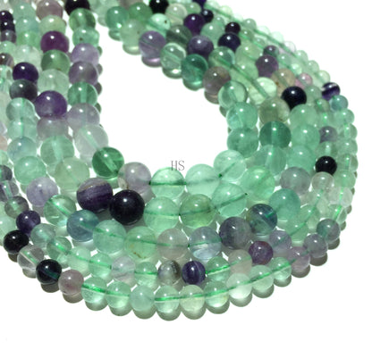 Natural Green Fluorite Round Loose Bead