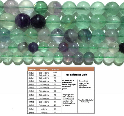 Natural Green Fluorite Round Loose Bead