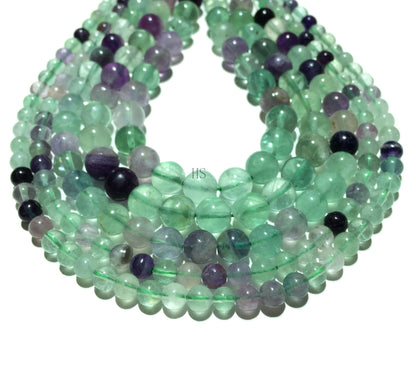 Natural Green Fluorite Round Loose Bead