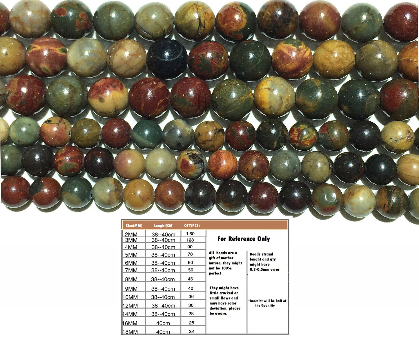 Natural Picasso Jasper Round Beads