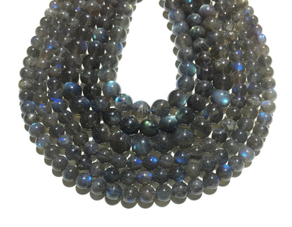 Natural Gray Labradorite Round Beads