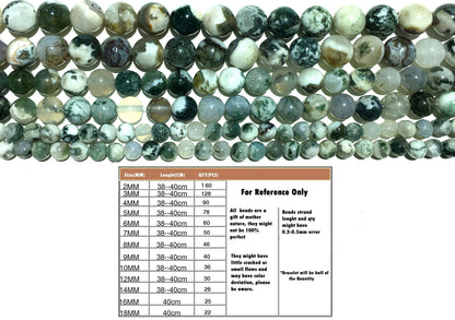 Natural Moss Agate Beads