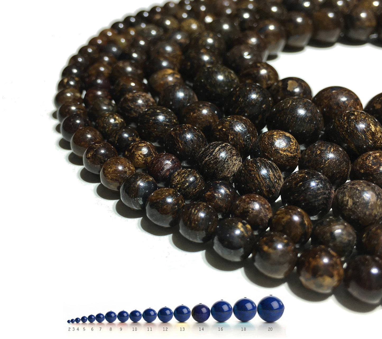 Natural Bronzite Round Beads