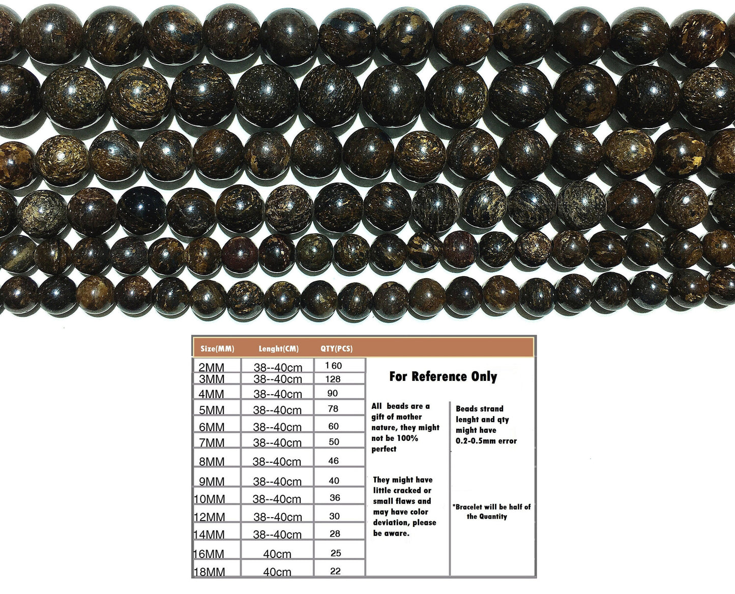 Natural Bronzite Round Beads