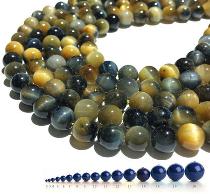 Natural Mix Honey Tiger Eye Round Beads