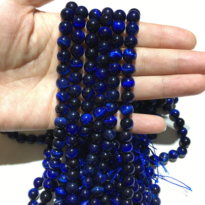 Natural Blue Tiger Eye round beads Healing Gemstone Loose Beads  for DIY Jewelry MakingAAA Quality 4mm 6mm 8mm 10mm 12mm